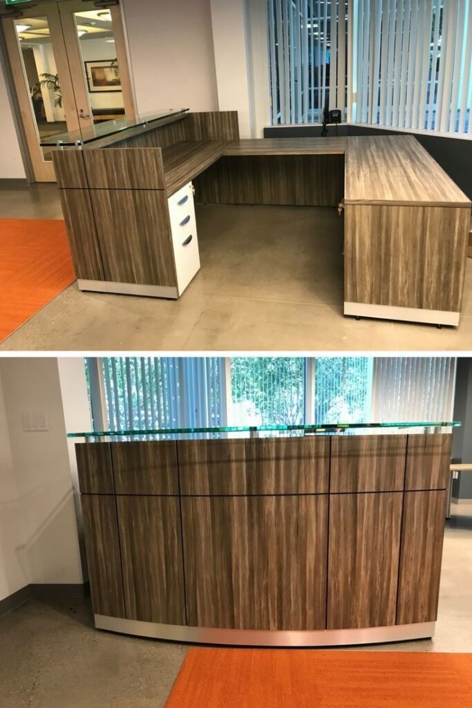 U-shaped reception desk